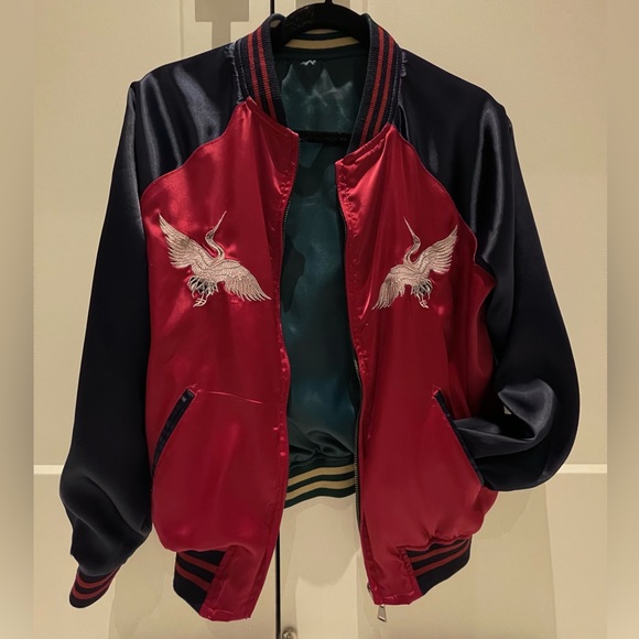 Revertible Satin Baseball Jacket - Picture 1 of 2
